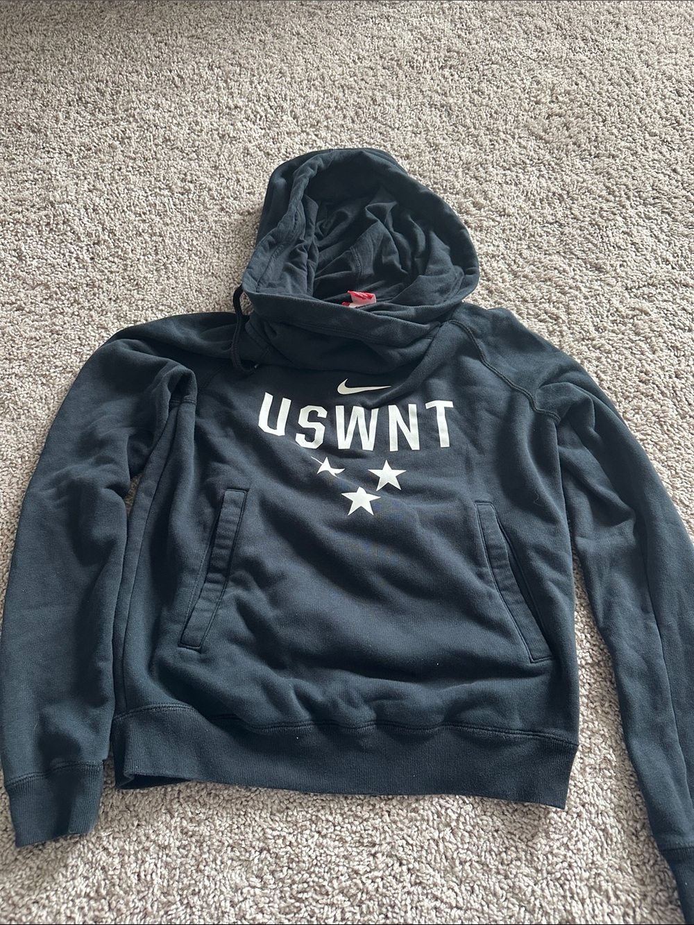 Nike Black USWNT Pullover Hoodie with White Logo